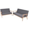 VidaXL Set de canapele, 2 piese, material textil, gri &icirc;nchis