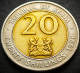 Cumpara ieftin Moneda exotica - bimetal 20 SHILLINGS - KENYA, anul 1998 * cod 4836, Africa
