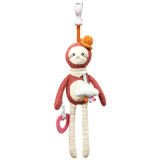 BabyOno Have Fun Pram Hanging Toy with Teether jucărie suspendabilă contrastantă pentru dentiție Sloth Leon 1 buc