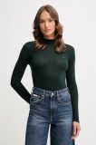 Lacoste pulover de l&acirc;nă culoarea verde, light, cu turtleneck, AF4189