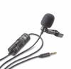 Microfon Lavaliera Boya BY-M1 Omnidirectional Clip-on DSLR Camera PC Audio Recorder + Protectie Vant, Baterie