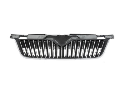 Grila radiator Skoda Fabia (5J), 04.2010-03.2015, Roomster/Praktik (5J2), 04.2010- crom/negru/crom, 691605-2, tuning foto