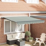 vidaXL Cortina Retractabilă Manual Verde și alb 350 x 250 cm 3330469