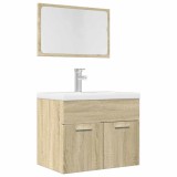 vidaXL Set mobilier de baie, 2 piese, stejar sonoma, lemn prelucrat 856372