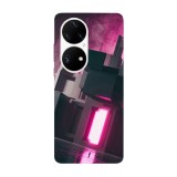 Husa compatibila cu Huawei P50 model Pink Entrance, Silicon, TPU, Viceversa, Transparent, Carcasa