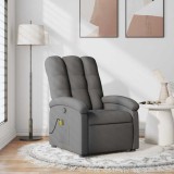 VidaXL Fotoliu de masaj rabatabil, gri &icirc;nchis, material textil