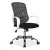 Scaun de birou cu mesh SL Dexter, cadru cromat, mecanism de balans, roti pivotante, 100 kg, alb negru