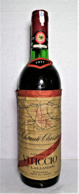 C 57 - VIN ROSU, CHIANTI CLASSICO, DOC, LANDINI, cl 72 gr 12,5 recoltare 1977 foto