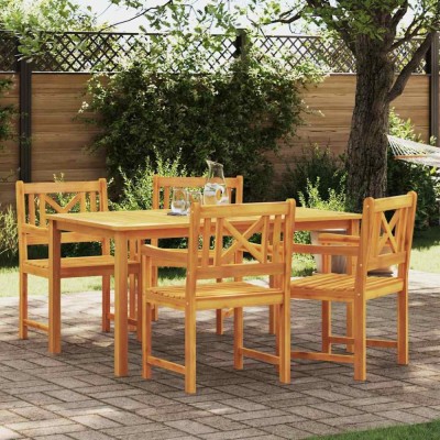 vidaXL Set de masă pentru grădină 5 pcs Maro lemn masiv de acacia 3375652 foto