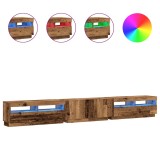 Cumpara ieftin Dulap TV cu lumini LED lemn vechi 300x35x40 cm lemn prelucrat