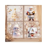 Cumpara ieftin Sticker/Autocolant Craciun Mos Craciun cu Casuta, brad si om de Zapada - 399373