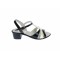 Sandale dama din piele naturala lac Negru - Alb S81AN