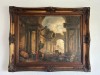 Tablou vechi cu rama baroc Ruine Antice semnat, dimensiuni mari, Istorice, Ulei, Realism