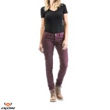 Cumpara ieftin Blugi (jeans) femei pentru scuter - motocicleta Ixon model Vicky culoare: burgundy (visiniu) (Cordura&reg; Denim) XL