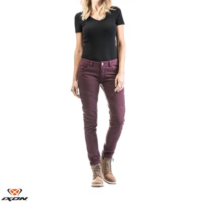 Blugi (jeans) femei pentru scuter - motocicleta Ixon model Vicky culoare: burgundy (visiniu) (Cordura&amp;reg; Denim) L foto