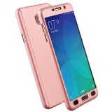 Cumpara ieftin Husa Full cover 360&deg; (fata + spate + sticla) pentru Samsung Galaxy J3 (2017)/J330, rose gold