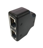 Splitter Retea 2xRJ45, CE Contact Electric, Cablu UTP/FTP, Distribuitor 1x RJ45 Mama la 2xRJ45 Mama, Set 2 Bucati