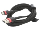 Cablu High Speed USB 2.0 A la C 2m negru 2A, Baseus