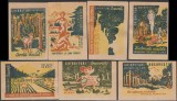 1958 Romania - Set 7 etichete de chibrituri romanesti Luna Padurii