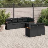 Cumpara ieftin Set canapele de grădină cu perne, 7 piese, negru, poliratan