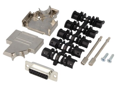 Conector D-Sub mamă 15 pini negru foto