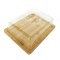 Platou pentru branzeturi, legume, fructe sau dulciuri, din bambus, dimensiuni 24.50 x 19 x 7.50 cm, cu capac din plastic, maro