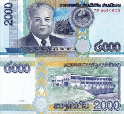 LAOS 2.000 kip 2011 UNC!!! foto