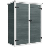 Outsunny Depozit pentru unelte 0,8m&sup2;, șopron pentru unelte cu rafturi pliante, 134 x 68,5 x 170 cm, din plastic cu uși duble &icirc;nchise cu lacăt, placă p