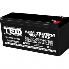 Acumulator 12V Stationar VRLA, Dimensiuni 97 x 47 x 50 mm, Baterie 12V 1.4Ah F1, TED Electric