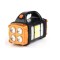 Lanterna portabila cu acumulator, 4 moduri de de lumina, Led + COB 25W, incarcare USB si solara, negru cu auri