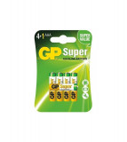 Baterii 4+1 GP Super Alkaline AAA LR03/1.5V-Conținutul pachetului 1x Blister