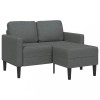 VidaXL Canapea cu 2 locuri și șezlong &icirc;n formă de L, gri &icirc;nchis, 125 cm, material textil 4107062