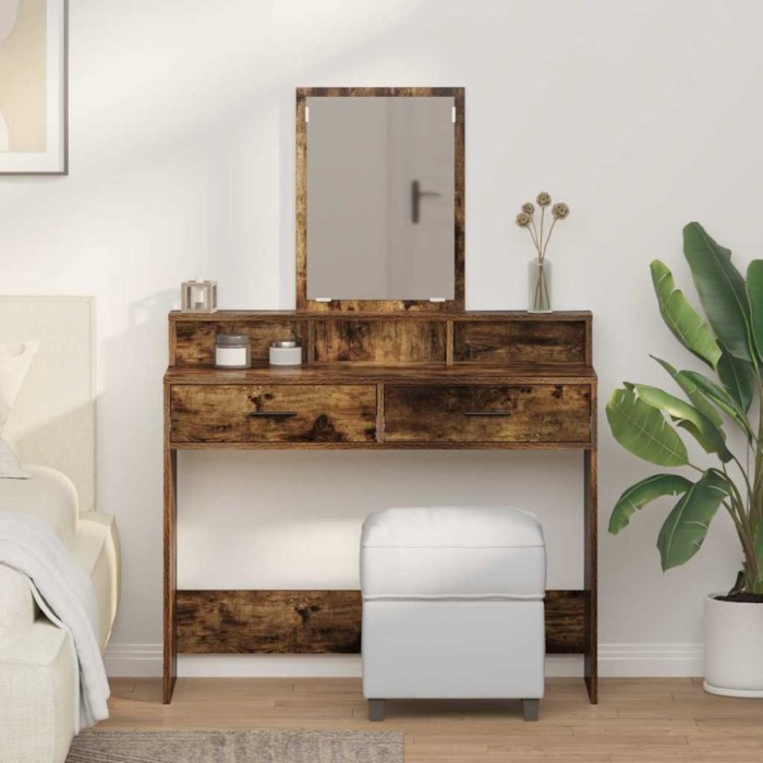Masă de toaletă Stejar afumat 100 x 41 x 140 cm Lemn compozit