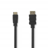 Cablu HDMI cu Ethernet HDMI tata - mini HDMI tata 3m negru Nedis