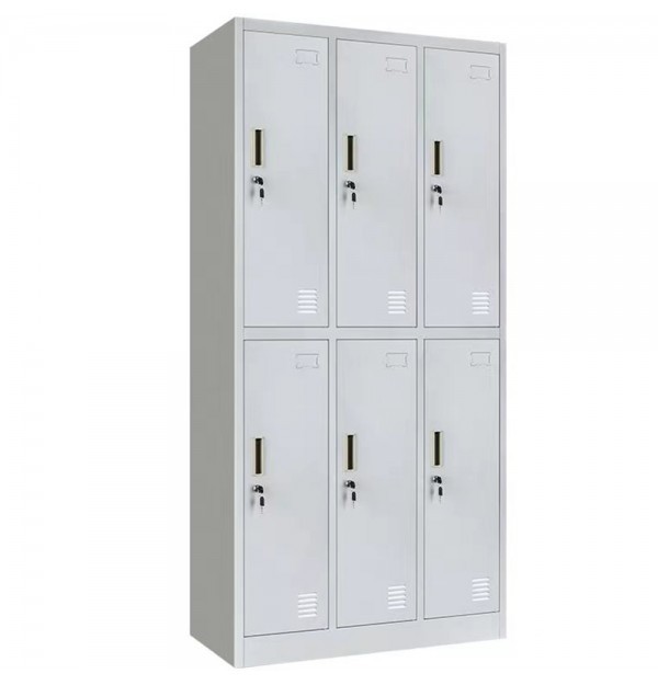 Vestiar metalic Premium 6 usi (3x2) 900x450x1800 mm (LxlxH), Neasamblat, PLUS