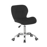 Scaun de birou tapitat, rotativ, stil scandinav, reglare inaltime 72-84 cm, latime 47.5 cm, catifea neagra, ProCart