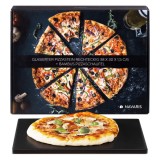 Piatra de pizza Navaris, 38x30 cm, glazurata, rezistenta pana la 500&deg;C, 51246.01.3