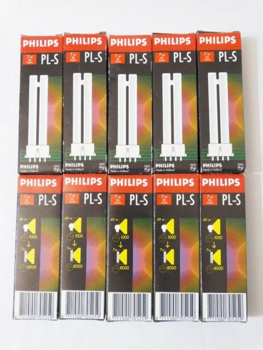 Bec lampa fluorescenta Philips PL-S 7W 84 4 pini 2G7