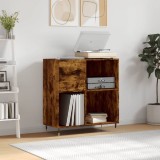 vidaXL Dulap pentru discuri stejar fumuriu 84,5x38x89 cm lemn compozit