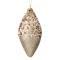 Ornament Brad de Crăciun, Forme de Crăciun, Glob Conic, Bej, 13cm, Paiete, Mărgele, Glitter