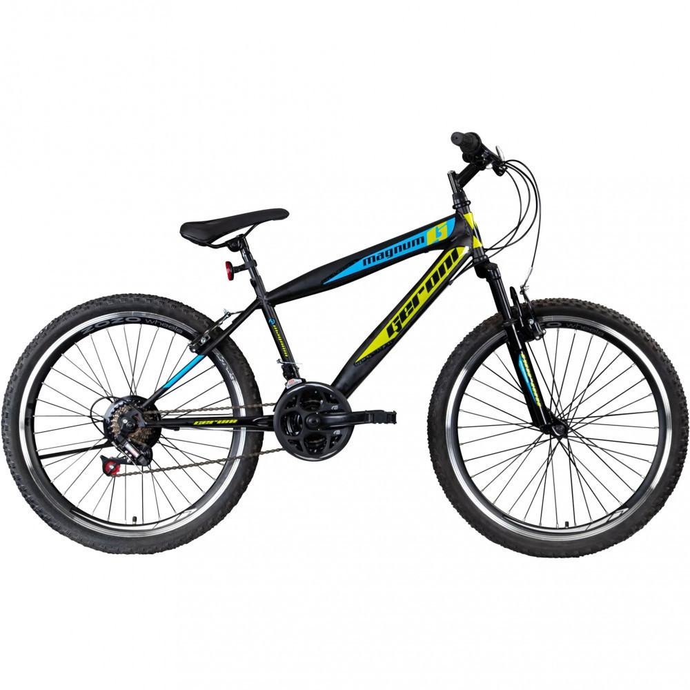 Bicicleta copii Geroni Magnum MTB, 24 inch, 21 viteze, cadru 14" otel,  suspensie PB Cod:GRN21-002 | Okazii.ro
