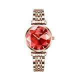 Cumpara ieftin Ceas de dama Olevs CS1633, otel inoxidabil, rose gold, cadran rosu