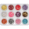 Set decorații unghii de 12 buc, 5g - hexagon gol, INGINAILS