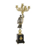 Candelabru din bronz cu cinci brate pe un soclu din marmura CL-143, Lampi