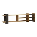 Cumpara ieftin Comoda TV Rinia, Pako World, Stejar-Antracit, 153x60x40 cm