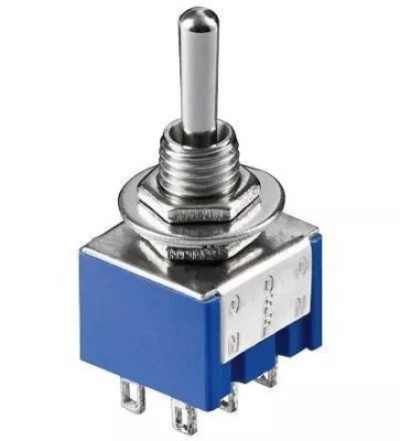 Comutator 2x ON-OFF-ON 6 pini 3A 250V 12.5x11.5x9.5mm Goobay foto