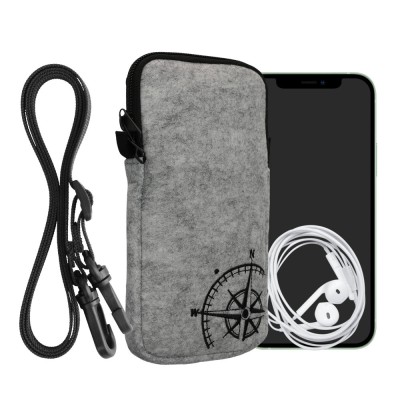 Husa Universala Kwmobile pentru telefon, Marime XXL - 7 inch, Gri/Negru, Textil, KWM000016AK020C foto