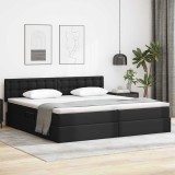 Cumpara ieftin Pat cu saltea si LED Gri deschis 200 x 200 cm Piele artificiala