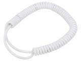 Cablu Spiralat 3x0,22mm2 PUR Alb 0,3-1,2m 300V