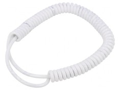 Cablu Spiralat 3x0,22mm2 PUR Alb 0,3-1,2m 300V